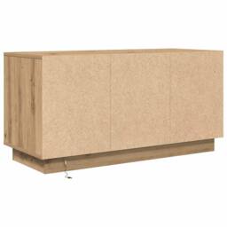 Berkfield Home TV Cabinet with LED Lights Artisan Oak 100x41x50 cm in Brown - Size: 100 x 41 x 50 cm - thumbnail 9