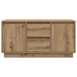 Berkfield Home TV Cabinet with LED Lights Artisan Oak 100x41x50 cm in Brown - Size: 100 x 41 x 50 cm - thumbnail 7