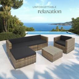 tectake Garden Furniture Set Milan in Natural - Size: Large - thumbnail 8