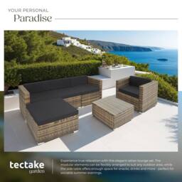 tectake Garden Furniture Set Milan in Natural - Size: Large - thumbnail 4