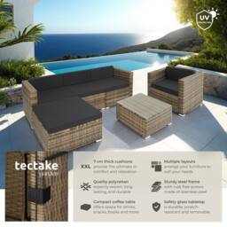 tectake Garden Furniture Set Milan in Natural - Size: Large - thumbnail 2