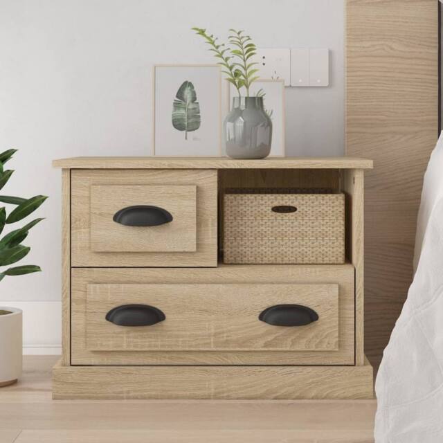 Berkfield Home Bedside Cabinet Sonoma Oak 60x39x45 cm in Brown - Size: 60 x 39 x 45 cm - image 1