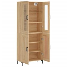Berkfield Home Highboard Sonoma Oak 69.5x34x180 cm Engineered Wood in Brown - thumbnail 4