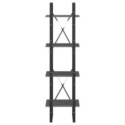 Berkfield Home 4-Tier Book Cabinet Grey 40x30x140 cm Solid Pine Wood - Size: 40 x 30 x 140 cm - thumbnail 5