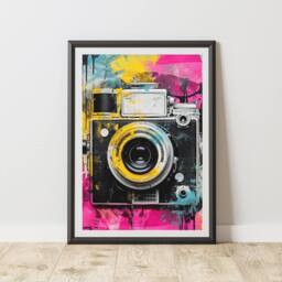 60 SECOND MAKEOVER Camera Pop Art Prints For Walls Urban Street Art Aesthetic Posters - Size: A4 - thumbnail 1