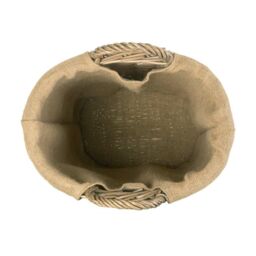 Red Hamper Wicker Small Oval Hessian Lined Log Basket in Brown - thumbnail 2