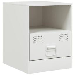 Berkfield Home Bedside Cabinet White 34.5x39x44 cm Steel - thumbnail 1