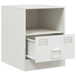 Berkfield Home Bedside Cabinet White 34.5x39x44 cm Steel - thumbnail 8