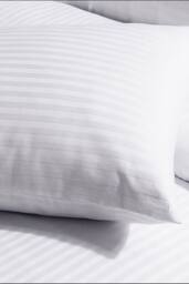 Neel Blue 300TC White Satin Stripe Pillow Cases with Zip Closure, 50cm x 75cm, Pack of 2 - Size: 50 cm x 75 cm - thumbnail 6