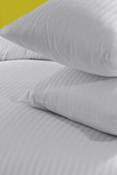 Neel Blue 300TC White Satin Stripe Pillow Cases with Zip Closure, 50cm x 75cm, Pack of 2 - Size: 50 cm x 75 cm - thumbnail 2