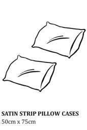 Neel Blue 300TC White Satin Stripe Pillow Cases with Zip Closure, 50cm x 75cm, Pack of 2 - Size: 50 cm x 75 cm - thumbnail 3