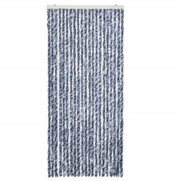 Berkfield Home Insect Curtain Blue & White 90x200 cm Chenille - thumbnail 3