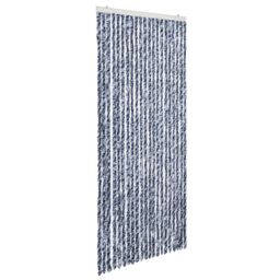 Berkfield Home Insect Curtain Blue & White 90x200 cm Chenille - thumbnail 2