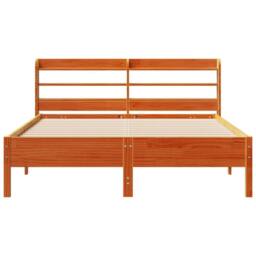 Berkfield Home Decorative Bed Frame without Mattress Wax Brown 135x190 cm Double - thumbnail 4