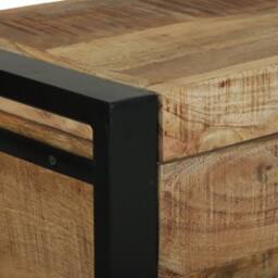 Berkfield Home Storage Chests 60x30x30cm Solid Mango Wood & Metal in Brown - Size: 60 x 30 x 30 cm - thumbnail 8