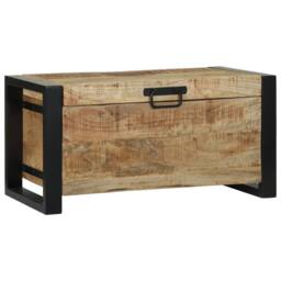 Berkfield Home Storage Chests 60x30x30cm Solid Mango Wood & Metal in Brown - Size: 60 x 30 x 30 cm - thumbnail 2