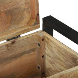 Berkfield Home Storage Chests 60x30x30cm Solid Mango Wood & Metal in Brown - Size: 60 x 30 x 30 cm - thumbnail 9