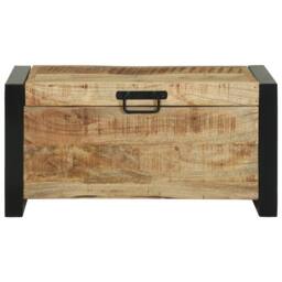 Berkfield Home Storage Chests 60x30x30cm Solid Mango Wood & Metal in Brown - Size: 60 x 30 x 30 cm - thumbnail 5