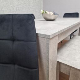 KOSY KOALA Modern Grey Dining Table Set with 4 Black Velvet Chairs & Bench Dining Furniture Set in Brown - thumbnail 6
