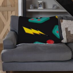 Benjamin Tate Design Retro Video Game Joystick Blanket in Natural - Size: 120 cm x 150 cm - thumbnail 2
