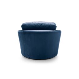 Abakus Direct Chicago Spill-Proof Velvet Swivel Chair in Dark Blue - thumbnail 4