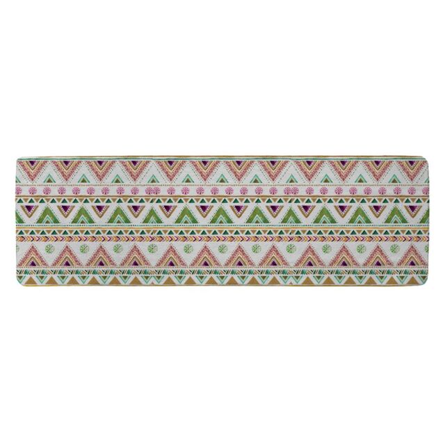 Benjamin Tate Design Colorful Striped Gold Style Triangles Runner Rug in Natural - Size: 67 cm x 230 cm - image 1