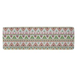 Benjamin Tate Design Colorful Striped Gold Style Triangles Runner Rug in Natural - Size: 67 cm x 230 cm - thumbnail 1