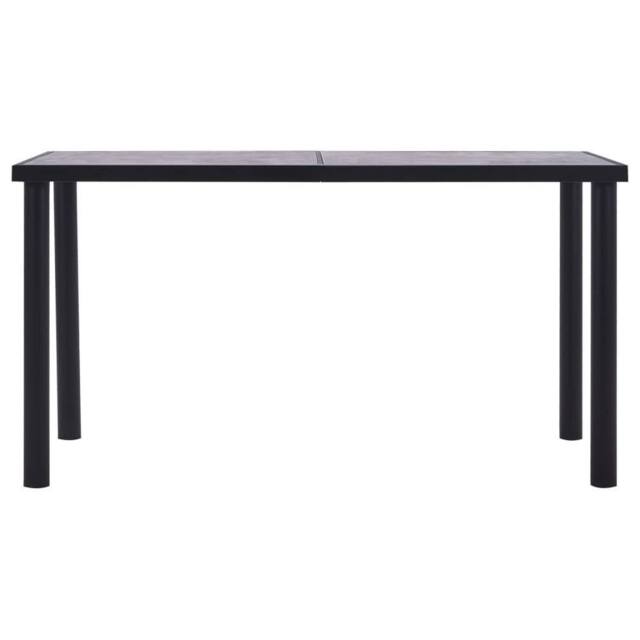Berkfield Home Dining Table Black & Concrete Grey 140x70x75 cm MDF - Size: 140 x 70 x 75 cm - image 1
