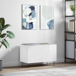 Berkfield Home Record Cabinet High Gloss White 74.5x38x48 cm Engineered Wood - thumbnail 1