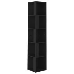 Berkfield Home Corner Cabinet Black 33x33x164.5 cm Engineered Wood - thumbnail 2