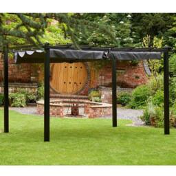 Glendale Leisure Seville Gazebo Outdoor Garden BBQ Shelter, Party Tent with Canopy in Grey - thumbnail 2