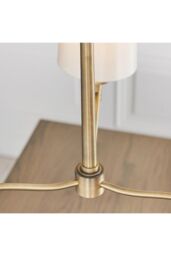 Netlighting Ortona 3 Light Multi Arm Pendant Matt Antique Brass Vintage White Faux Silk E14 in Gold - thumbnail 5