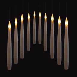 Samuel Alexander Set of 10 15cm Floating White Static Flicker Battery Candle with Remote Control in Warm White in Beige - thumbnail 4