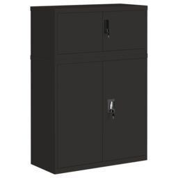 Berkfield Home File Cabinet Black 90x40x130 cm Steel - Size: 90 x 40 x 130 cm - thumbnail 2