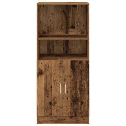 Berkfield Home Kitchen Cabinet Old Wood 57x41.5x131.5 cm Engineered Wood in Brown - thumbnail 4