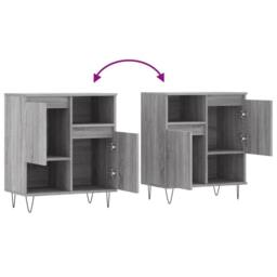 Berkfield Home Sideboard Grey Sonoma 60x35x70 cm Engineered Wood - Size: 60 x 35 x 70 cm - thumbnail 9