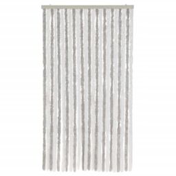 Berkfield Home Fly Curtain Light Grey & White 100x230 cm Chenille - thumbnail 3