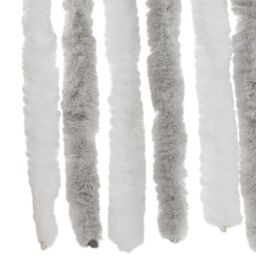 Berkfield Home Fly Curtain Light Grey & White 100x230 cm Chenille - thumbnail 5