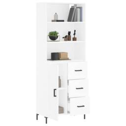 Berkfield Home Highboard White 69.5x34x180 cm Engineered Wood - thumbnail 3