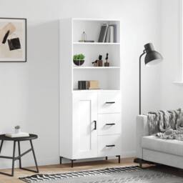 Berkfield Home Highboard White 69.5x34x180 cm Engineered Wood - thumbnail 2