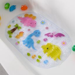 OHS Kids Dinosaur Print PVC Bath Mat Non Slip Strong Suction - thumbnail 2