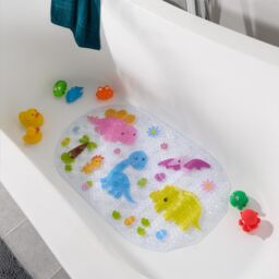 OHS Kids Dinosaur Print PVC Bath Mat Non Slip Strong Suction - thumbnail 1