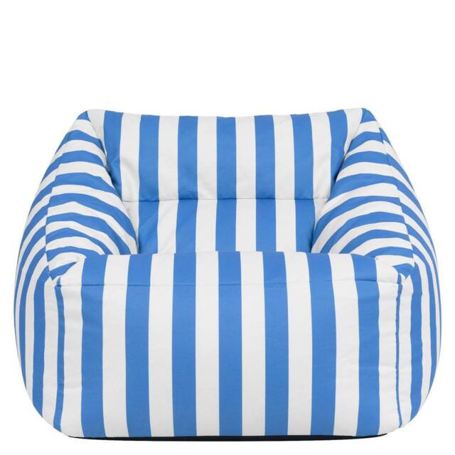 icon Natalia Stripe Soft Woven Kyoto Armchair Bean Bag in Cobalt