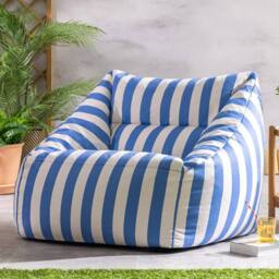 icon Natalia Stripe Soft Woven Kyoto Armchair Bean Bag in Cobalt - thumbnail 2