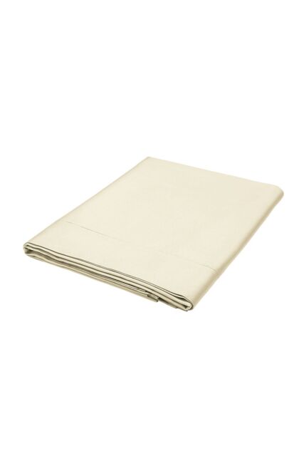 1951 'Luxury 400 Thread Count' Cotton Sateen Flat Sheet in Off-White - Size: Double Flat - image 1
