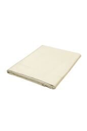 1951 'Luxury 400 Thread Count' Cotton Sateen Flat Sheet in Off-White - Size: Double Flat
