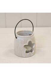 KDMD Natural Ceramic Tealight Holder with Flower Cut Out - thumbnail 2