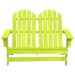 Berkfield Home 2-Seater Garden Adirondack Chair Solid Fir Wood Green - thumbnail 2