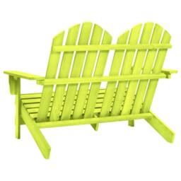 Berkfield Home 2-Seater Garden Adirondack Chair Solid Fir Wood Green - thumbnail 4