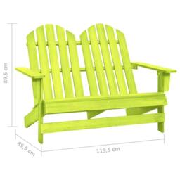 Berkfield Home 2-Seater Garden Adirondack Chair Solid Fir Wood Green - thumbnail 6
